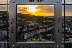 Das Foto zeigt den Blick vom Gaskessel in Wuppertal über Barmen.